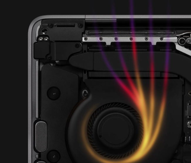 Resfriamento ativo do MacBook Pro M2 de 13 polegadas