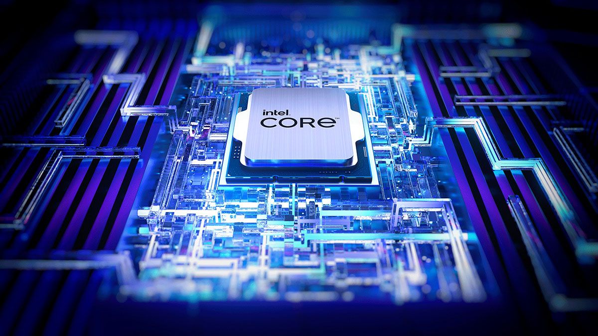 Processador Intel Core de 13ª geração em fundo azul.