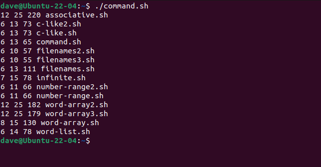 Usando um loop for para iterar a saída de dois comandos canalizados