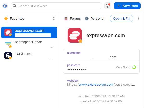 Extensão do navegador 1Password