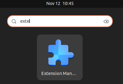 O ícone do gerenciador de extensões GNOME