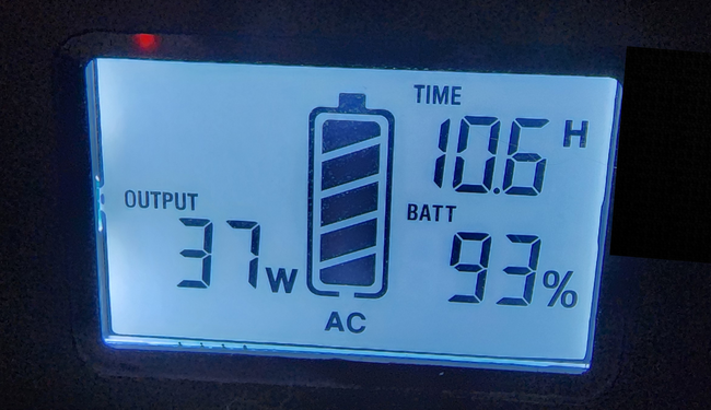 Consumo de energia da TV após ajustes 37W