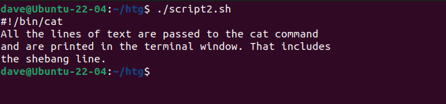 Executando um script passando-o para o comando cat