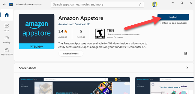 Instale a Amazon Appstore.