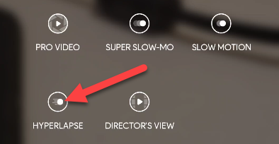 Toque em “Hiperlapso”.