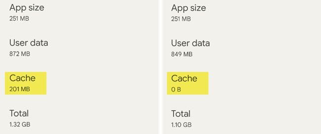 Cache antes e depois.