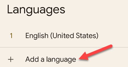 Selecione "Adicionar um idioma".