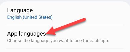 Selecione "Idiomas do aplicativo".
