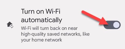 Ative "Ativar Wi-Fi automaticamente".