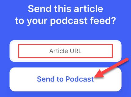 Envie para podcast do aplicativo.