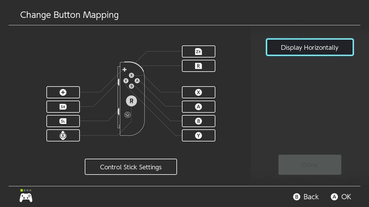 Mapeamento do controlador Nintendo Switch