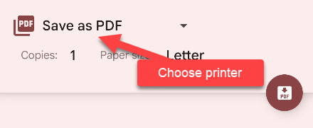 Escolha uma impressora ou PDF.