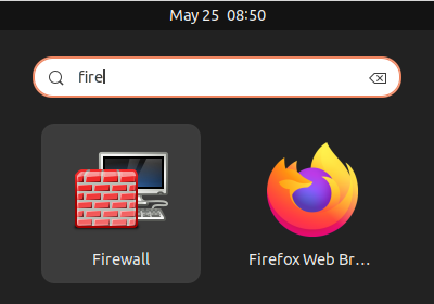 O ícone de configuração do firewall