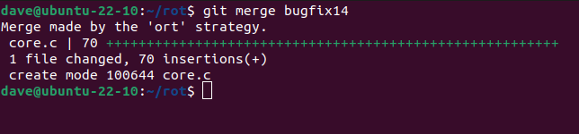 mesclando um branch com o comando git merge