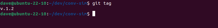 Usando o comando git tag para listar as tags no repositório local