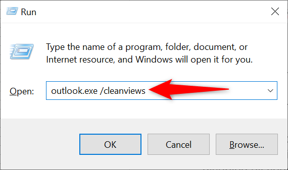 Limpe as visualizações do Outlook com um comando.