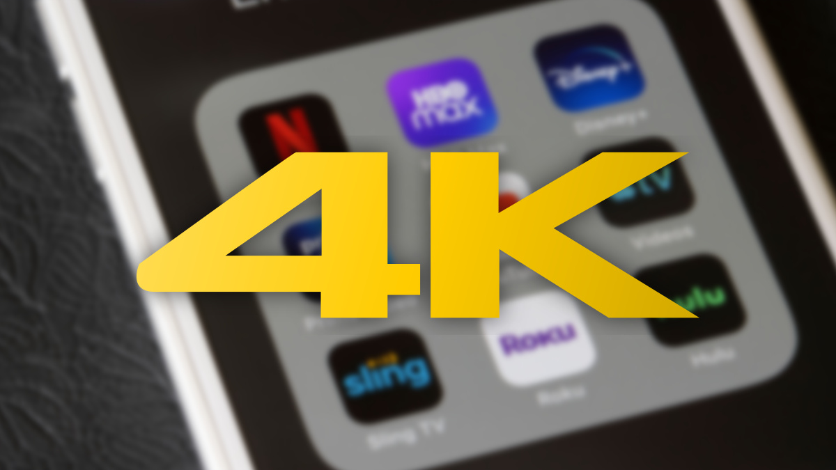 Aplicativos de streaming com logotipo 4K.