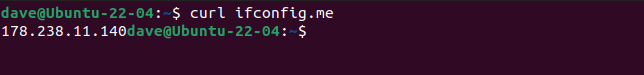 Buscando um endereço IP externo usando a ação padrão do site ifconfig.me