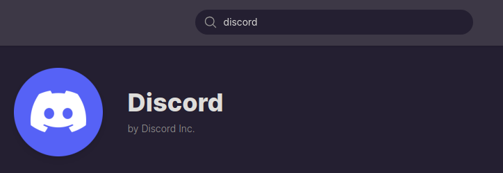 Procurando pelo aplicativo Discord no Flathub