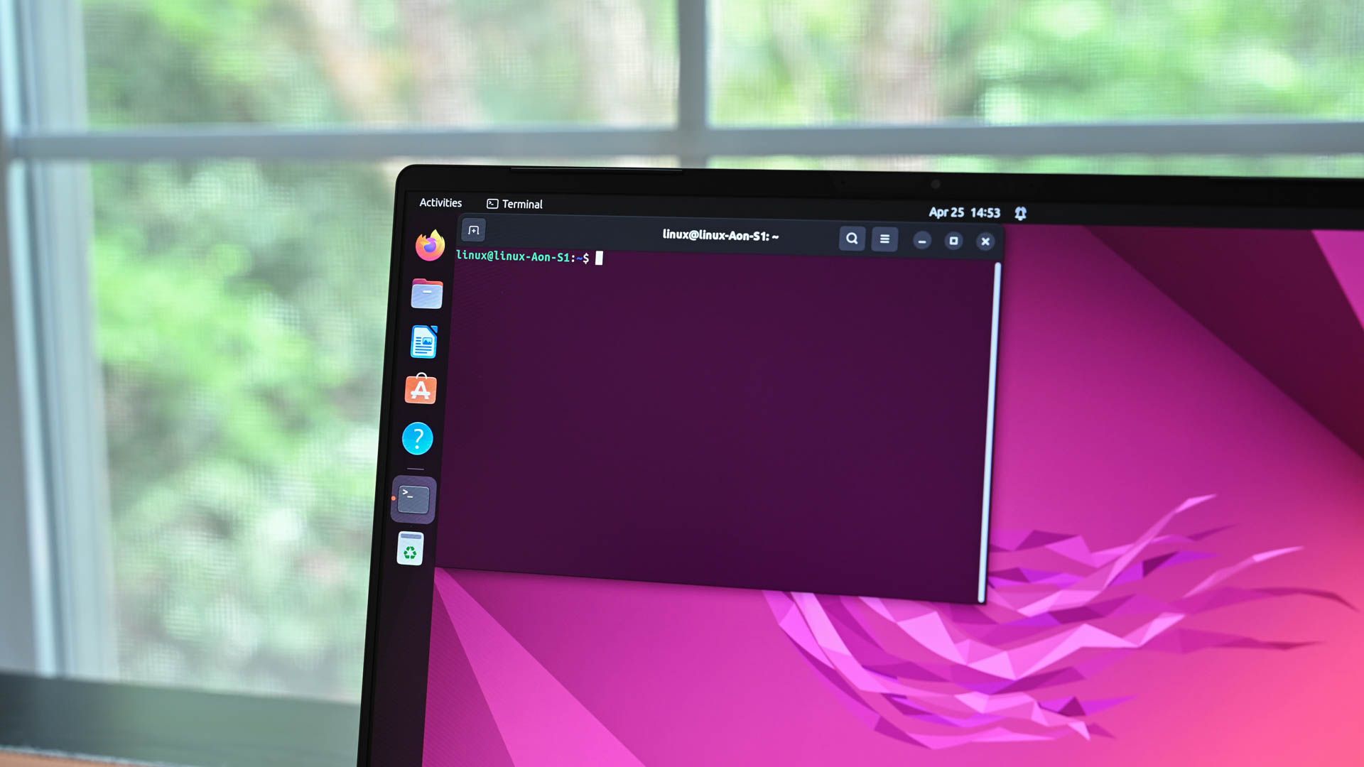 Um terminal aberto no Ubuntu.