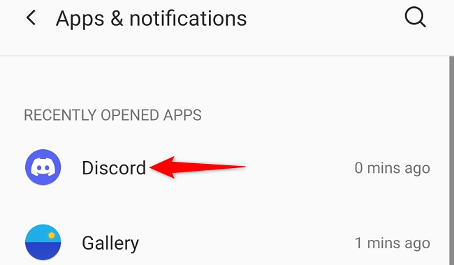 Escolha Discord na lista de aplicativos.
