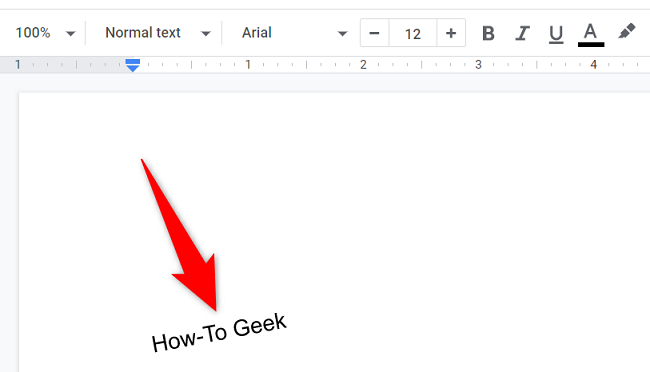 Texto girado no Google Docs.