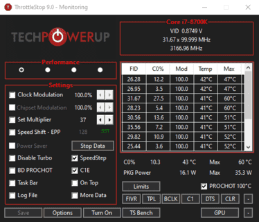 Interface TechPowerUp em um PC com Windows.