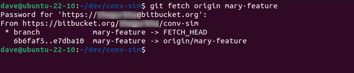 Usando git fetch para recuperar uma única ramificação remota