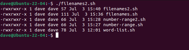 Um loop for usando um padrão de arquivo *.sh