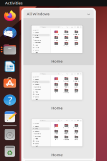 Visualização em miniatura do dock do Ubuntu 22.10