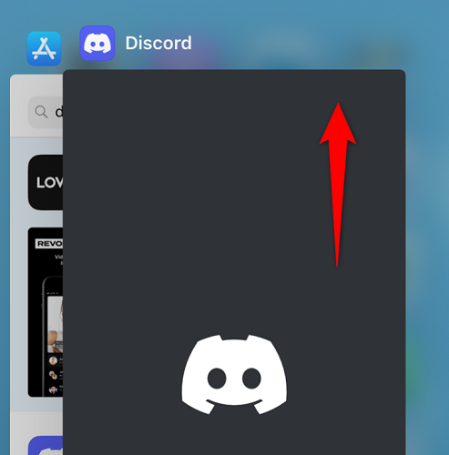 Deslize para cima no Discord.