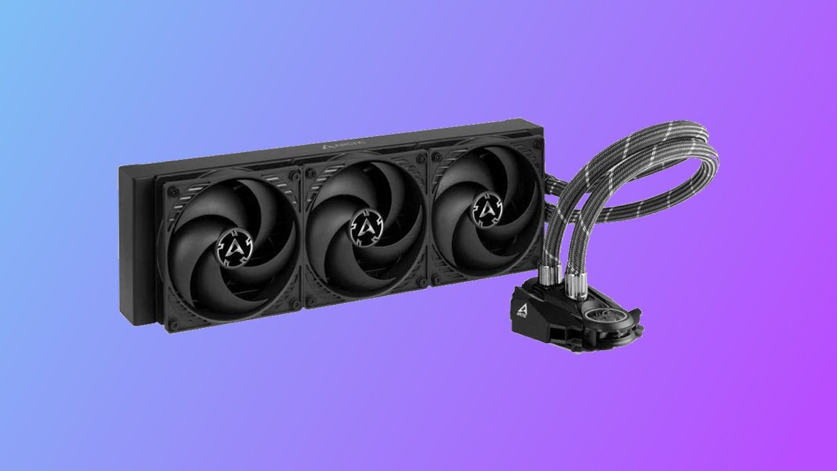 ARCTIC Liquid Freezer II 360 em fundo roxo