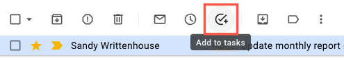 Ícone Adicionar às Tarefas no Gmail