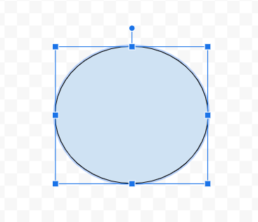 Um oval desenhado no Google Docs.