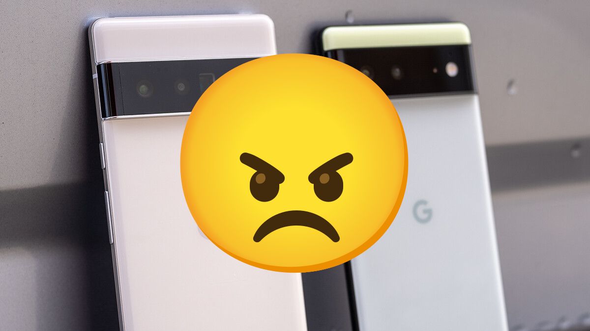 Telefones Android com emoji irritado.