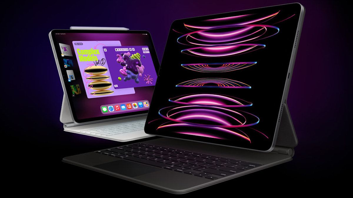 Dois iPads Apple M2 conectados às capas do Magic Keyboard