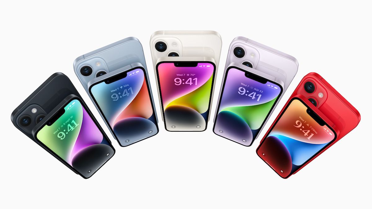 Apple iPhone 14 e 14 Plus em várias cores