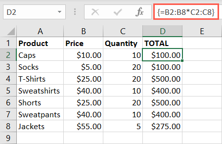 Fórmula de matriz usando outras versões do Excel