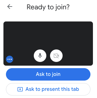 Solicitar para participar ou apresentar no Google Meet