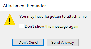 Lembrete de anexo no Outlook