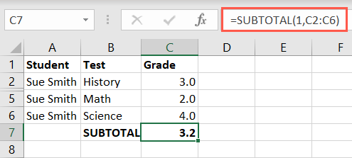 Função SUBTOTAL incluindo linhas ocultas