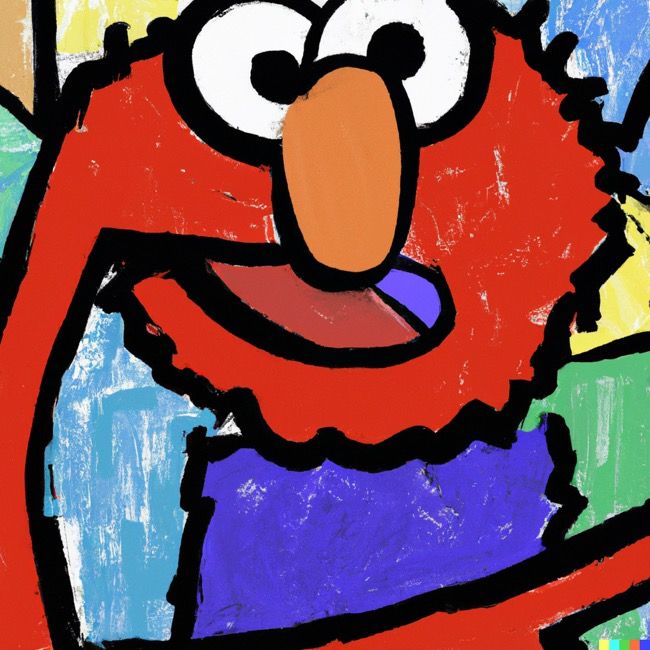 Elmo no estilo de Pablo Picasso, cortesia da OpenAI DALL-E 2