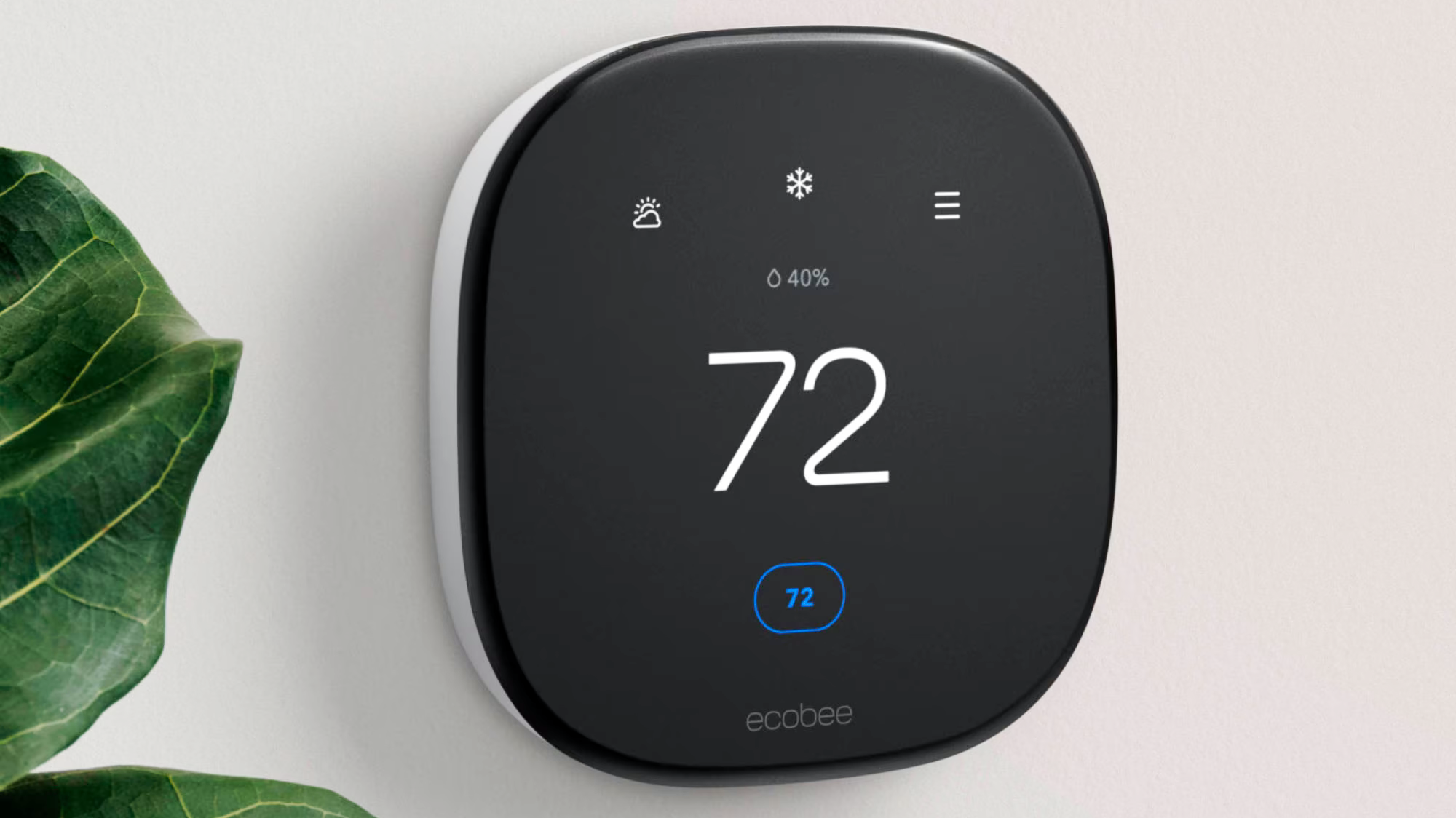 ecobee Smart Thermostat aprimorado pendurado na parede