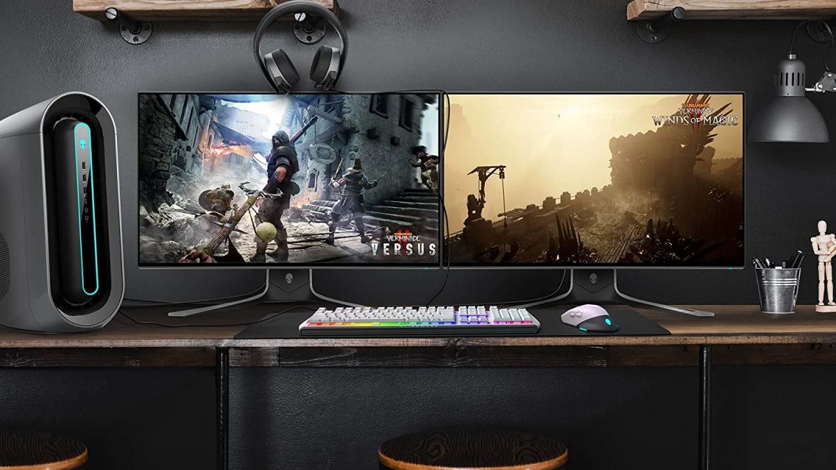 Dell S2721QS na configuração do jogo