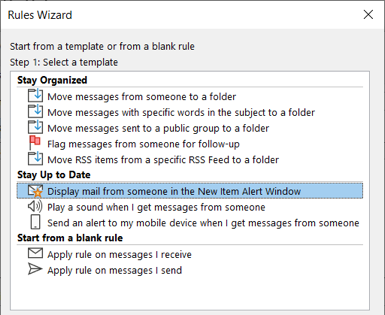 Criando uma regra de exibição de mensagens no Outlook no Windows