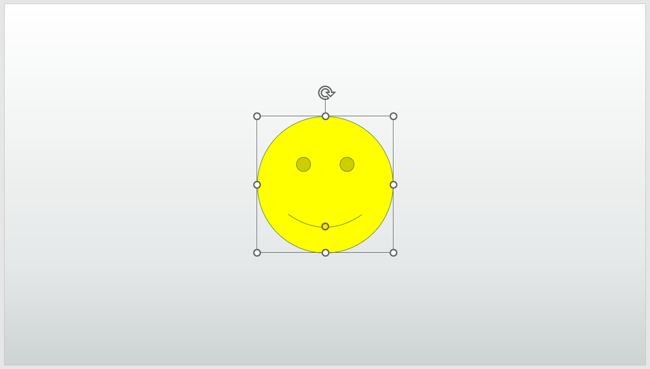 Formato de rosto sorridente desenhado em um slide