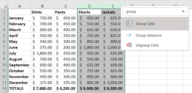 Pesquisar grupo no Excel