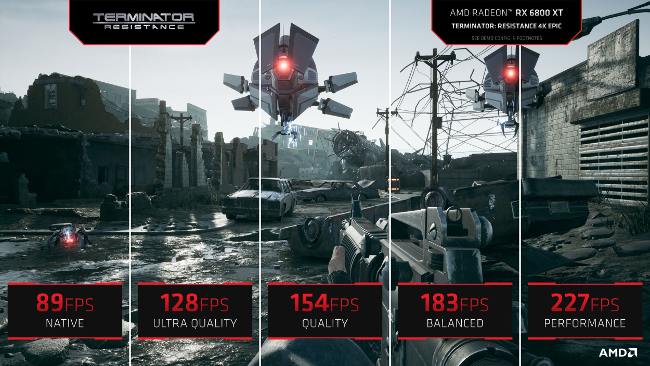 Comparação de qualidade AMD FSR no jogo Terminator Resistance