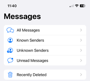 Filtros em mensagens no iPhone