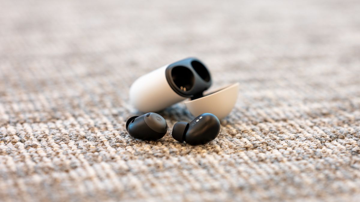 Fones de ouvido Google Pixel Buds Pro fora do case, no chão